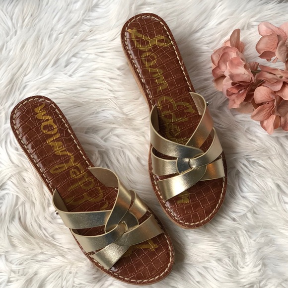 Sam Edelman gold wedge sandals - Picture 2 of 3